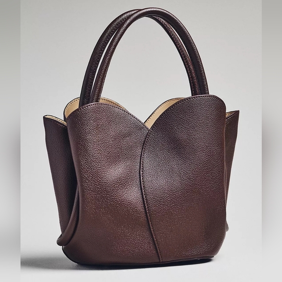 Anthropologie Brown Leather Tote Bag - Picture 3 of 3